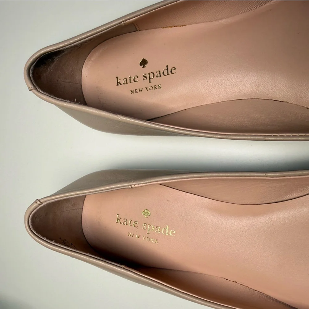 Kate Spade New York Phoebe Blush Pink Leather Ballet Flats Size 9.5M Preppy Chic